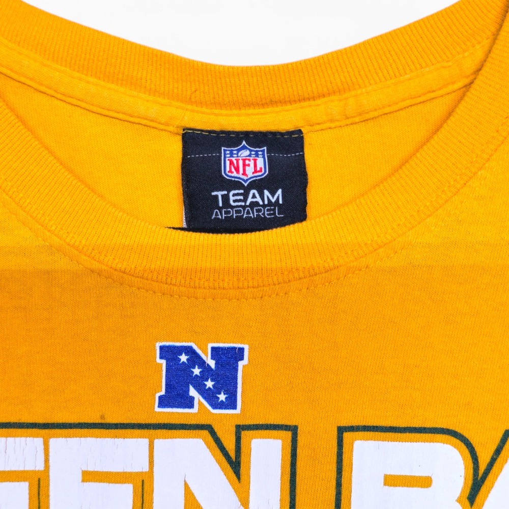 Green Bay Packers NFL Team Apparel Football T Shirt Men's Large Yellow - Picture 2 of 5